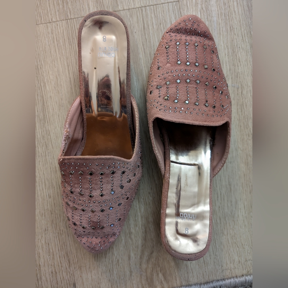 Embellished Muted Pink Mules - Picture 2 of 4